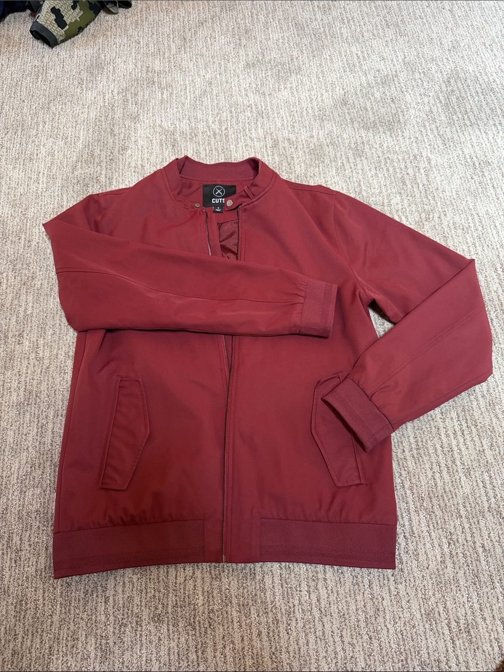 CUTS Men's Burgundy Bomber Jacket